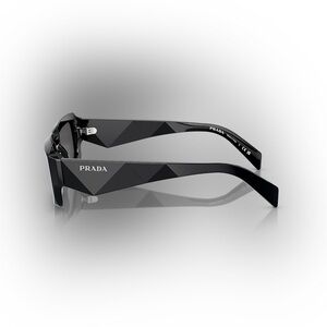 Prada Black Faceted Temple Sunglass Frames
